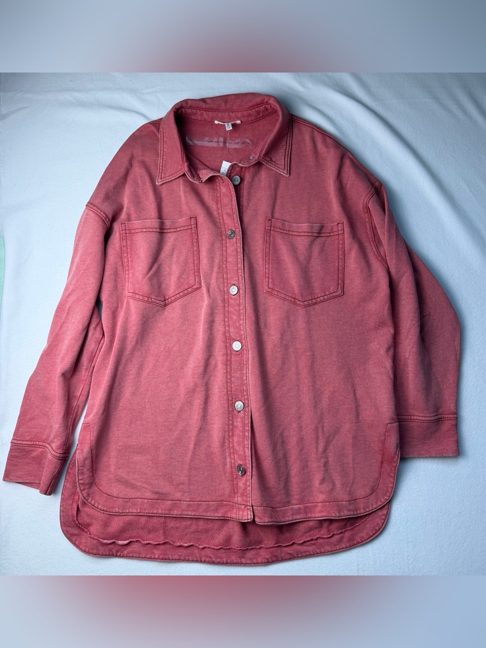 Maurices Washed Rose Button-Up Shacket Jacket